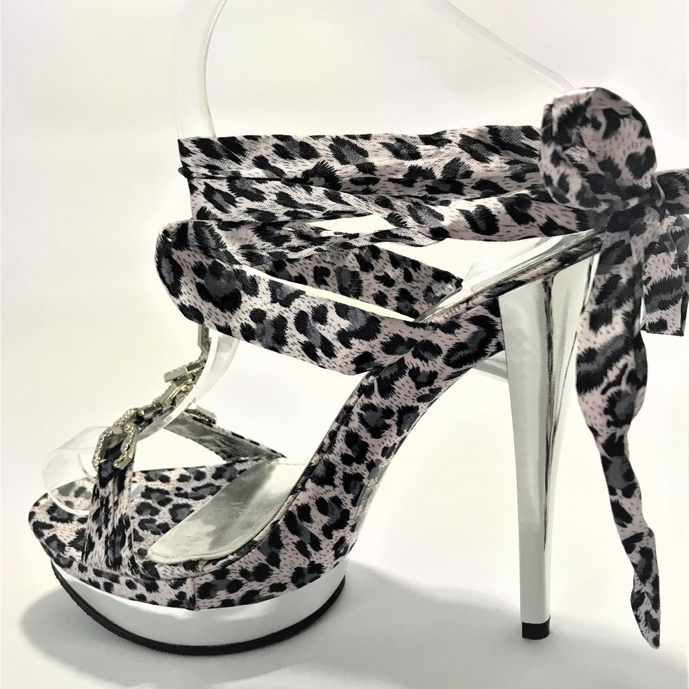 Strappy Platform Lavender Purple Chrome Heel